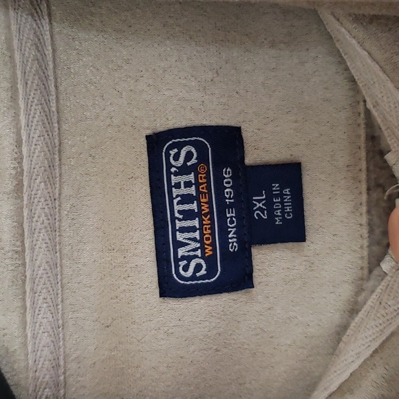 Smiths work wear fleece like quarter zip pullover neutral tan, men's size 2XL - Picture 4 of 7